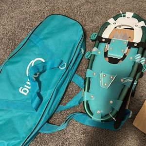 New snowshoes and trekking poles